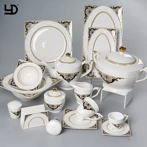 Ceramic Dinner Set Dinnerware High Temperature White Dinner Set Bone China Bowl Plate durable Porcelain Dinnerware+Sets