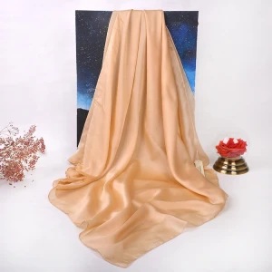Cheap Design FENNYSUN 90X180 Large Oblong Silk Polyester Wrap Shawl Big China High Quality Plain Scarf