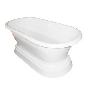 China Hebei Factory Sales Double Ended Cast Iron Bathtub on Pedestal For Sale