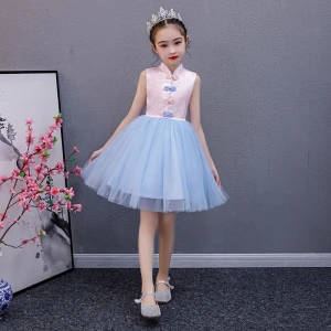 chinese traditional girls dress party wear girls pink blue  tutu dresses cos dress baby girl clothes