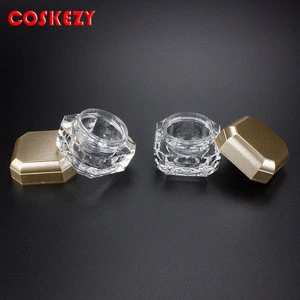 Clear and Golden Wholesale Empty Plastic Cream Can 5g, High Quality Gold Eye Cream Bottle, 10ml Clear Cosmetic Packaging Design