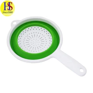 Collapsible Food Grade PP+TPR With Handle Fruit/Vegetable Colander/Strainer/Drainer for Kitchen