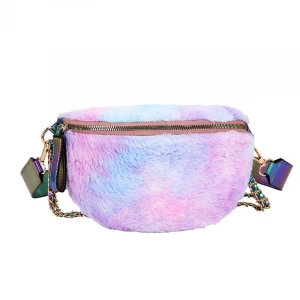 Colorful Fur Waist Bag Women fanny pack