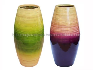 Colorful lacquer bamboo vase wholesale/ made in Vietnam