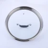 Composite type cookware handle stainless steel rim glass lids