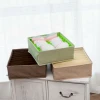 Concise design household foldable cotton linen underwear storage box