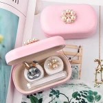 Contact lenses case box glass cosmetic display lens case colored collection high quality