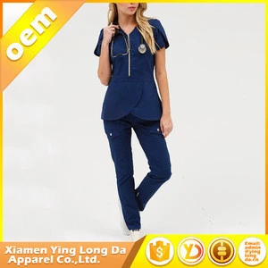 Contemporary hot selling work nurse hospital uniform designs