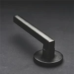 Contemporary Matte Black Interior Aluminum Door Handle Lock