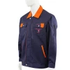 Contrast body and collar color snap button zip up custom workwear for security