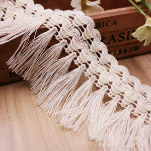 COOMAMUU 6.5 Cm Wide Beautiful Cotton Tassel Fringe Fringe for Scarf Hats Bags Bedding Curtains Decoration