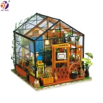 Creative gifts handmade DIY assembly miniature plastic role play flower house kit diy 3d model house toy