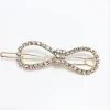 crystal bow hairclip gold and silver hair clips girls hairgrips