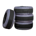 Custom 4pcs Durable Tire Covers for Spare Wheel with Carrying Handle