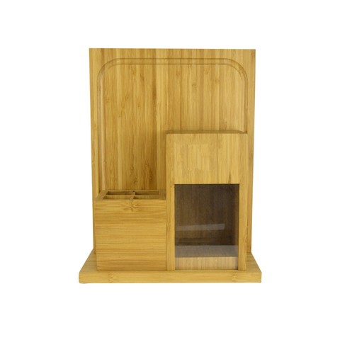 Custom Bamboo Knife Block and Utensils Holder with Cutting Board Set Kitchenware Storage Stand