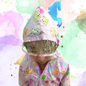 Custom Bright Colored Waterproof Cute Children Raincoat For Kids