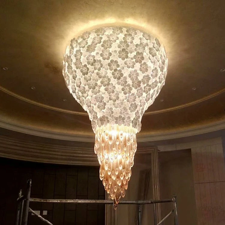 custom chandelier Inverted Conical Hotel Staircase banquet hall chandeliers Lighting contemporary Crystal Luxury Chandelier