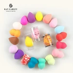 Custom Eco Foundation Beauty Wholesale Makeup Sponge Private Label Powder Puff Cleaner Egg Waterdrop Shape Cosmetic Blender Puff
