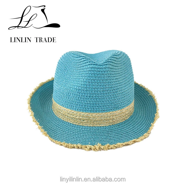 Custom fashion fedora paper straw hat western hat