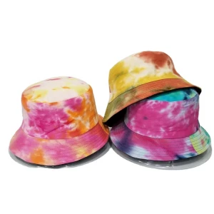 Custom Logo Reversible Cotton Caps Plain Tie Dye Hats Double Side Bucket Hat for Women