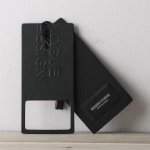 custom logo UV printing garment black hang tags