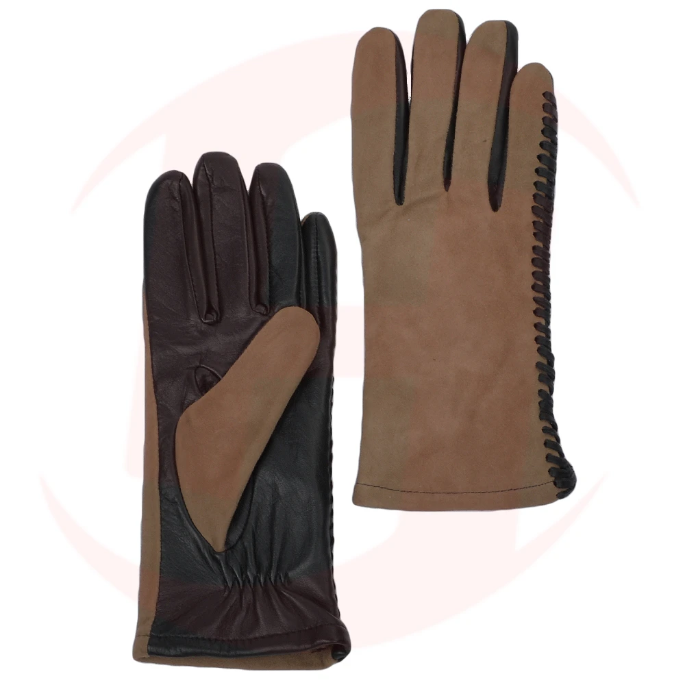 Custom Made Leather Gloves Black With Laces Styles