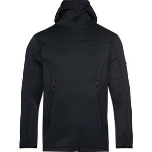 Custom mens winter sports casual black hoodie jacket outdoor bomber stretch fleece jacket for male men gym