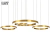 Custom office large round pendant light rose gold metal decorative hanging lamp hotel lobby duplex new chandelier lighting