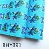 Custom print Christmas character  faux synthetic leather fabric wholesale