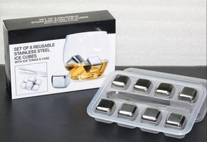 Custom Reusable Stainless Steel Wine Ice Cubes For Bar With Premium Gift Box