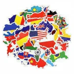 Custom usa flag sticker personalized vinyl waterproof american country flag stickers