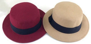 Custom Wholesale Fashion Cashmere Fedora Hat Wide Brim Felt Cap Gentleman Europe Formal hat winter warm bucket hats