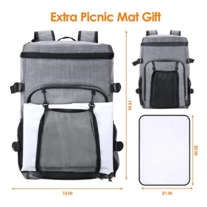 Customise Fashion Portable Camping Deep Freeze Travel 18 Can Beer 20L Cooler Backpack with Mat