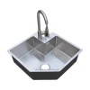 Customize Hand Made Restaurant Dish Washing Bowl 304 Stainless Steel Corner Kitchen Sinks