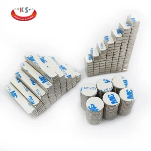 Customized 3m Self-Adhesive Powerful Neodymium Rare Earth Magnets N35 Grade Factory Price Coated Disc Shape NdFeB Composite