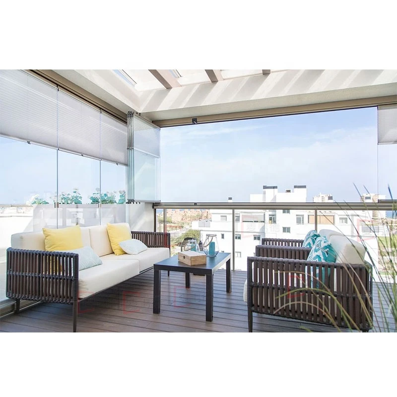 Customized aluminum profile frameless sliding partition balcony glass windows