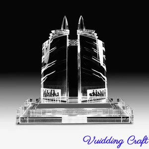 Customized Clear Crystal Building Model For Shopping Mall Crafts