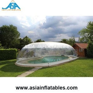 Customized Commercial Grade Pvc Inflatable Transparent Pool Dome , Swimming Pools Clear Cover Tent ,Outdoor Blow Up Pool Tent