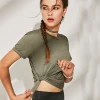 Customized Side Open Women Short Sleeve Safety Running T-shirt Yoga Top