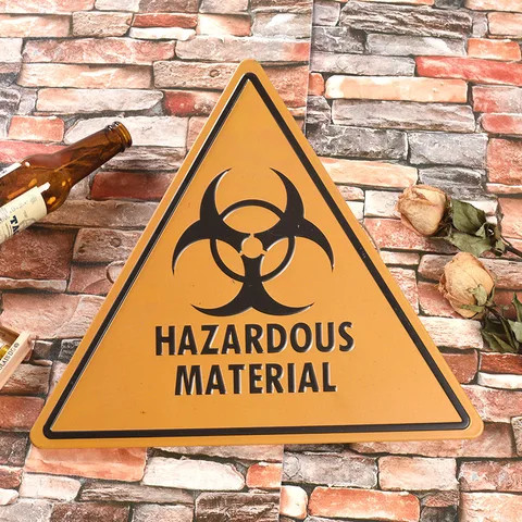 Customized triangle vintage garage decorative poster retro metal tin warn sign for bar,garage,road home decoration