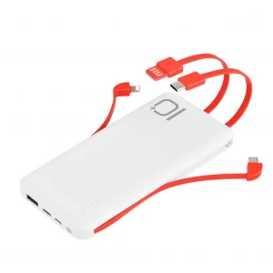 Cyboris Power bank ABS material comes with charging cable USB interface portable mobile battery display 1000mAh high-capacity
