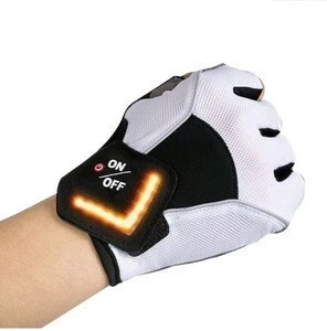 Cycling safe USB charge LED Smart Turn Signal light Half Finger Cycling Gloves