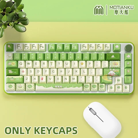 Delicious food Green Keycaps Cherry Profile 158 Keys PBT Sublimation Personalized Mechanical  Keycaps