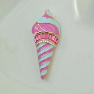 DH-32 Fashion Initial Jewelry Alloy Ice Cream Brooch