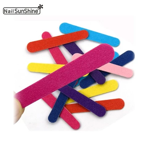 disposable mini colorful thin wooden professional nail file emery board manicure tool