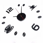 DIY Self Adhesive Interior Wall Creative Decoration Mute Acrylic Wall Clock for Living Room Bedroom Hall