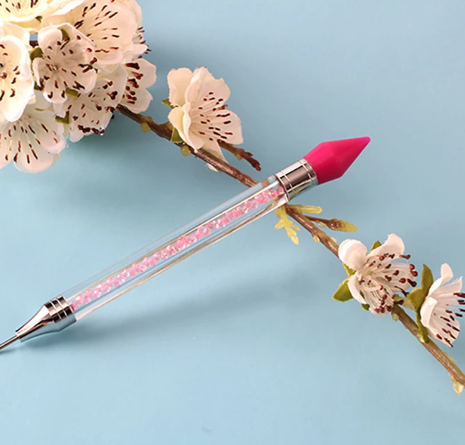 Double head crystal handle  DIY Nail Art  Drawing pen Dotting Decor Sets for Salon Manicure Pick Up Rhinestones Tools