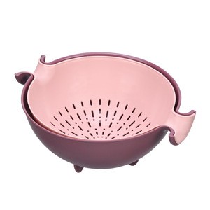 Double-layer double-color plastic sink strainer Round fruit basket for home