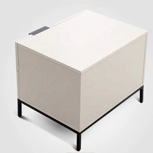 Drawer 2 layers wooden nightstand modern bedside table