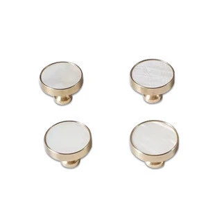 Drawer handle creative Nordic furniture minimalist pearl shell wardrobe door brass American cabinet pure copper handle
